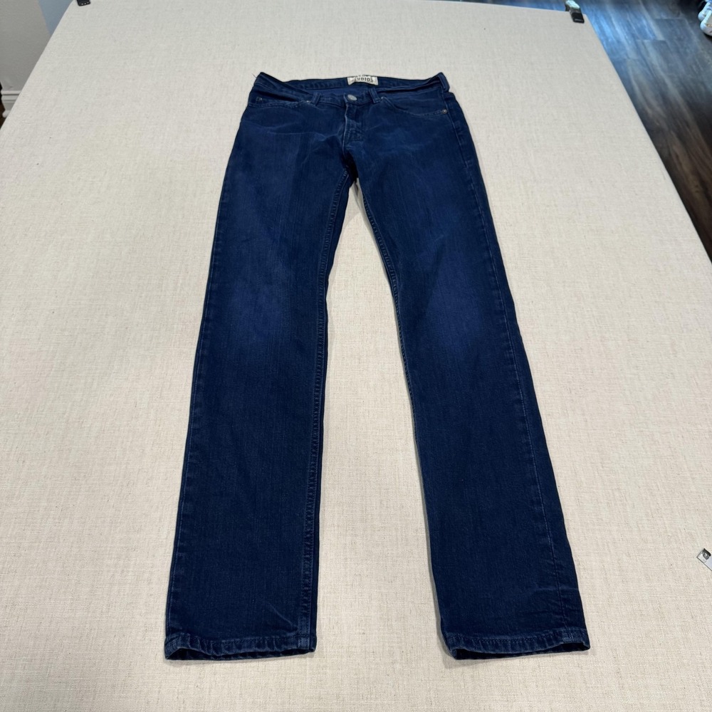 Acne Studios Ace OD Blue Jeans Mens 30x32 Dark Wash Slim Straight Stretch Denim